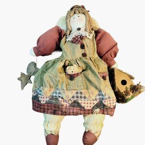 Folk Art Angel Doll Birdhouse Heart Star Puppy Pocket Country Farmhouse